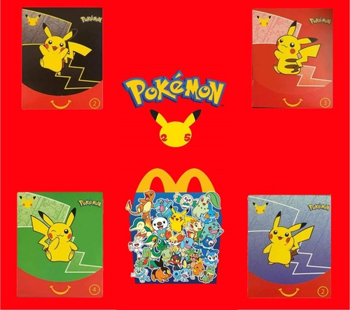 Envelopes Pokemon Mc Donald's Cartas+adesivos+moldura+estojo